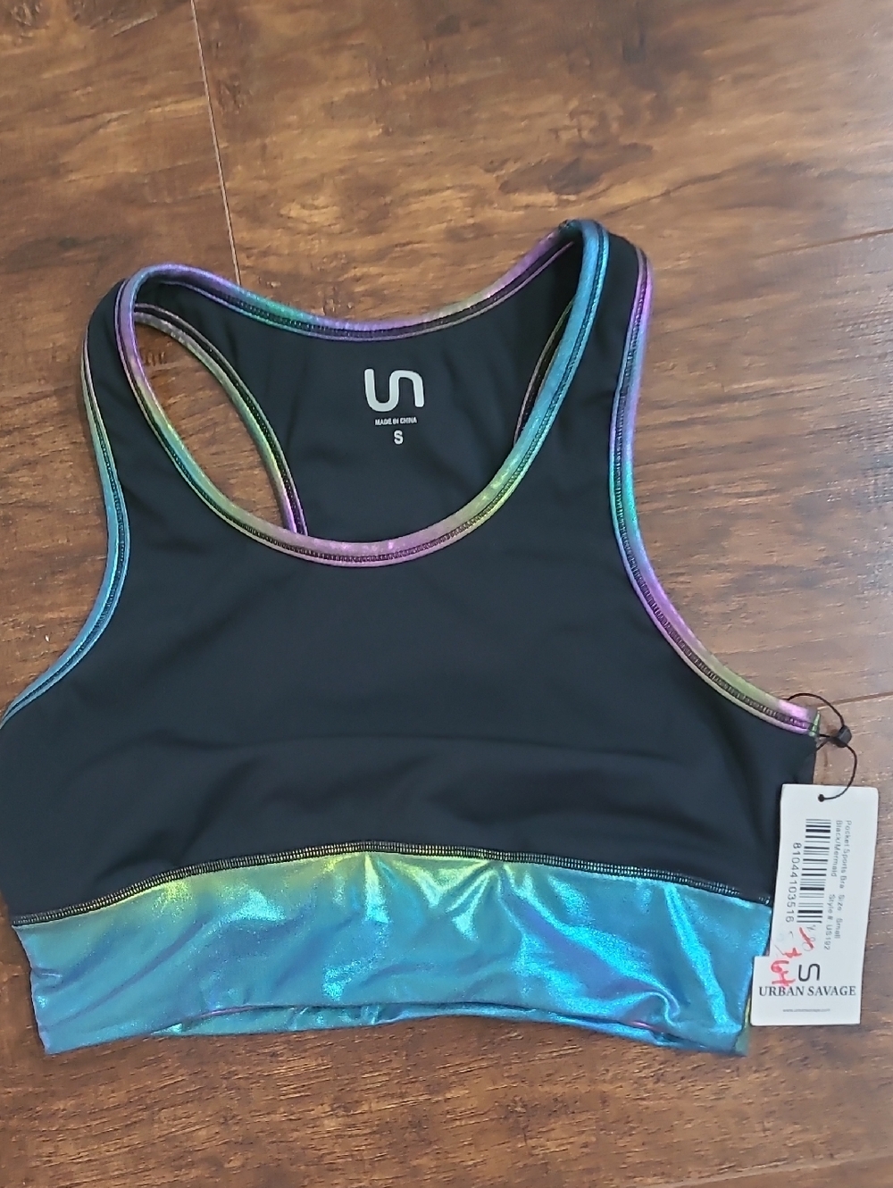 Urban Savage Black  Mermaid Pocket Sports Bra - Small